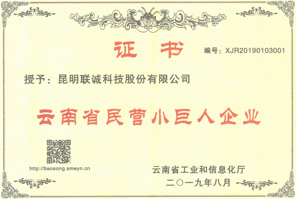 云南省民營小巨人企業(yè)